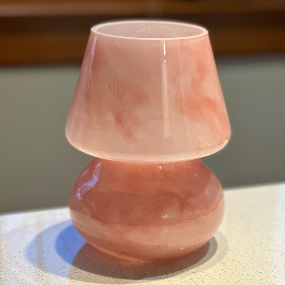 Glass Mushroom Lamp, Bedside Table Lamp, Retro Lamp, Vintage Lamp, Pink Marble - Picture 10 of 10